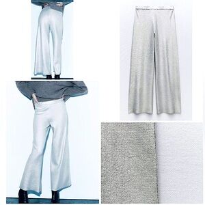 Zara silver palazzos - S, NWT